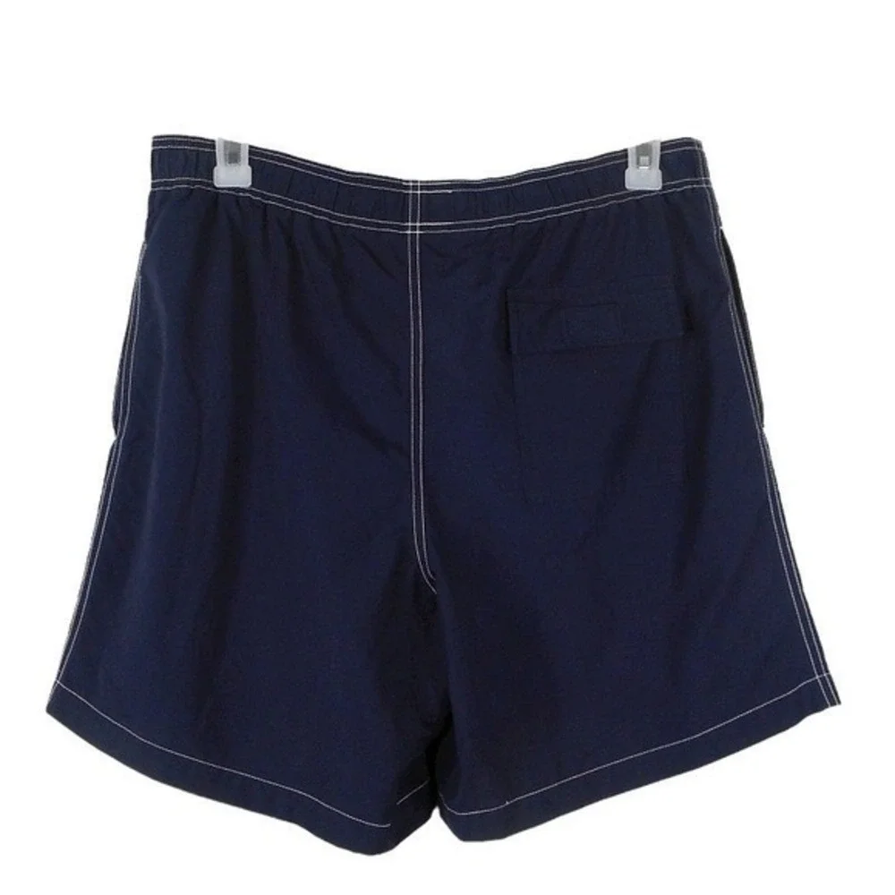 Grant Thomas Mens Swim Trunks M Blue Elastic Waist Mesh Lined Pockets Drawstring